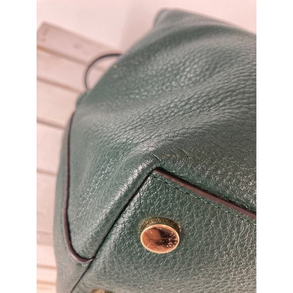 MICHAEL KORS, LARGE HUNTER GREEN PEBBLED LEATHER SHOULDER BAG - Picture 10 of 16
